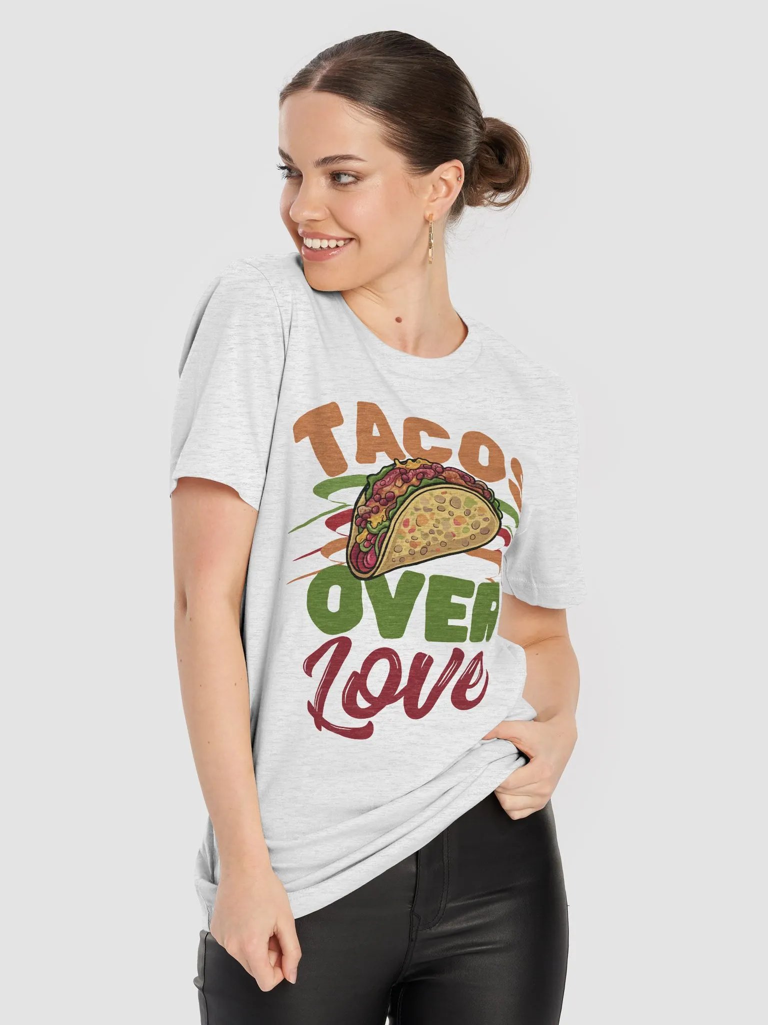 Tacos Over Love - Funny Valentine's T-Shirt for taco fans and food lovers product image (4)