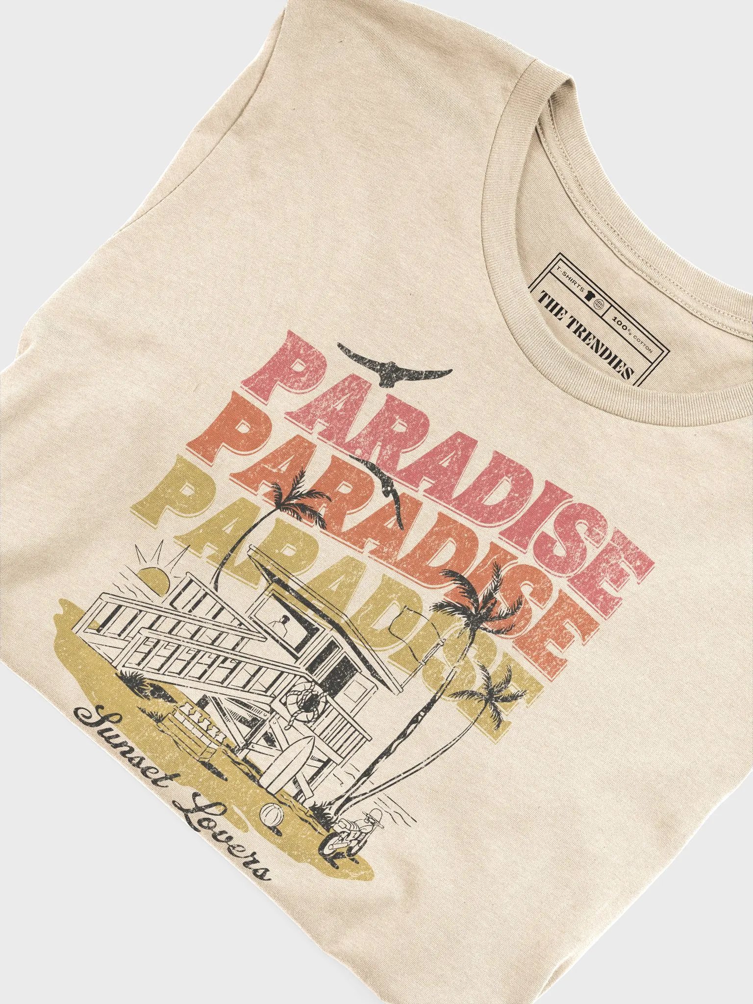 Paradise Sunset Lovers T-Shirt | Vintage California Beach product image (3)