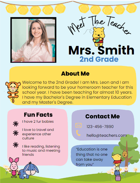 Pooh Back to School Meet The Teacher product image (1)
