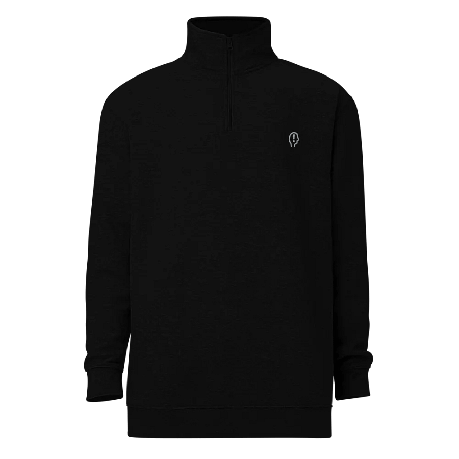 EXCLAIMING MENTALLY (grey) embroidered quarter zip product image (2)