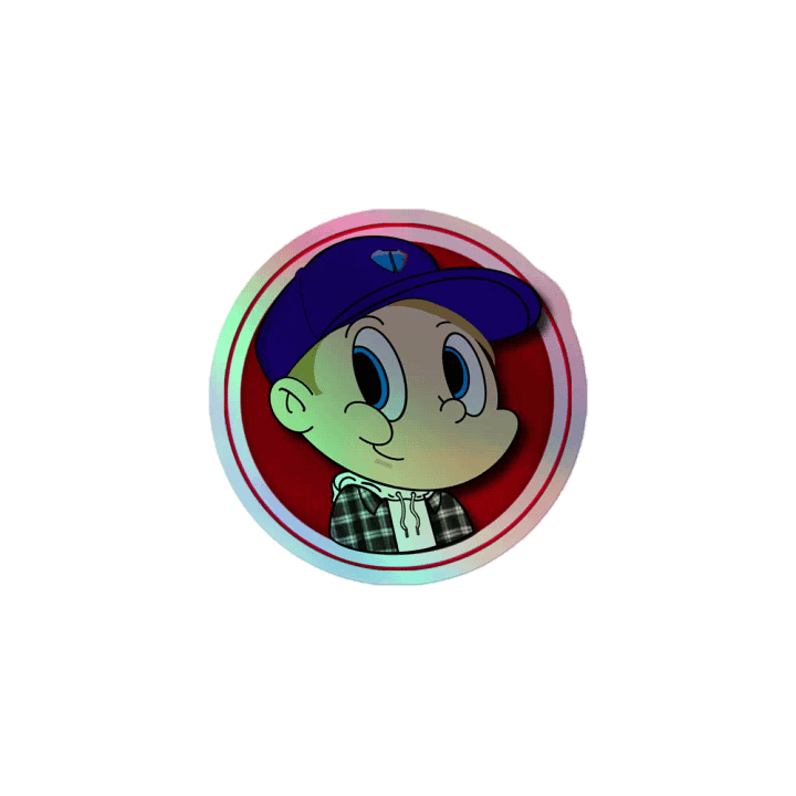 FinesseBoy Red BG Holographic Sticker! product image (1)