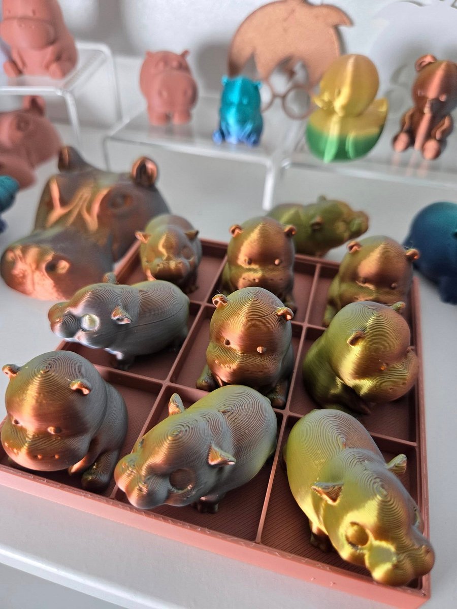 Small Hippo Tic Tac Toe Game - 3D Printed product image (3)