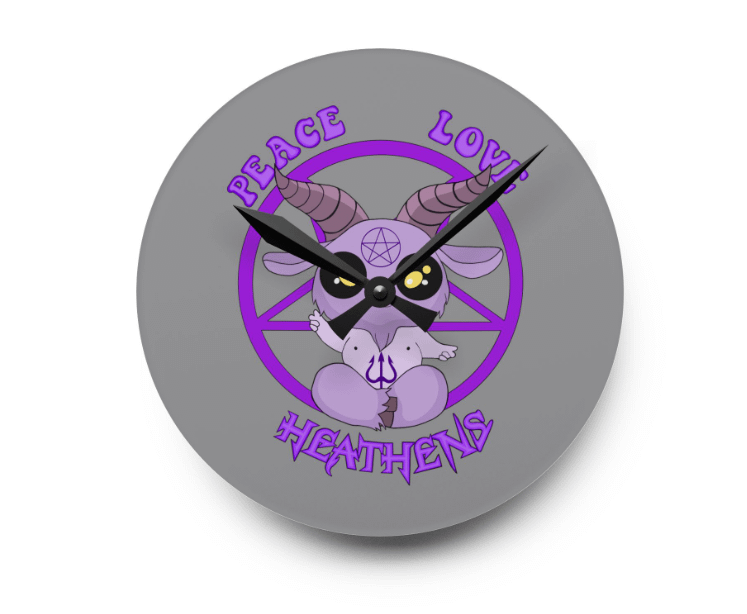 Peace, Love Heathens Wall Clock product image (7)