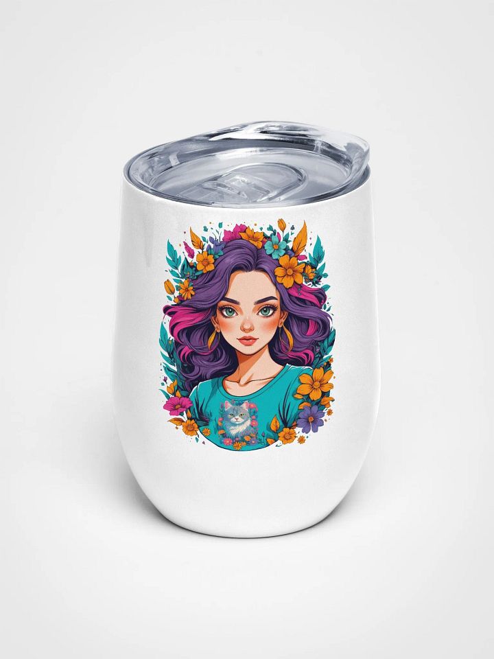 Bloomcore Flower Girl - Wine Tumbler Cup - 12 oz - High-Grade Stainless Steel - v2 product image (1)