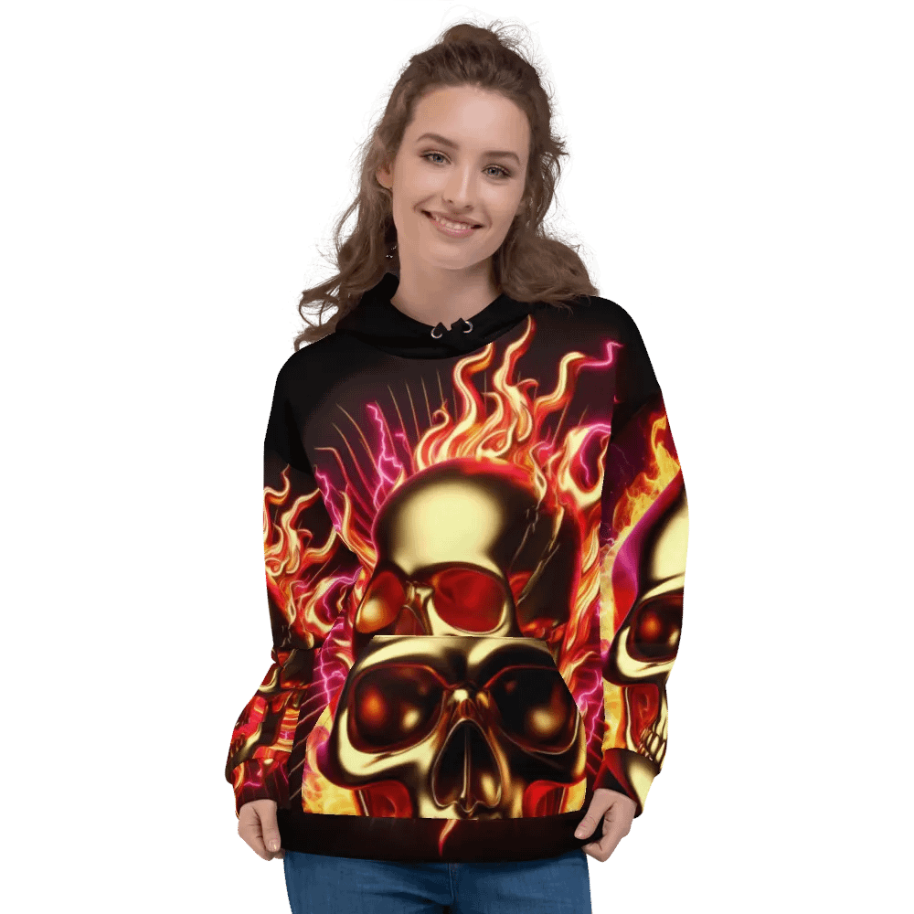 Fiery Golden Clothing - Unisex Skull Hoodie #7 product image (3)