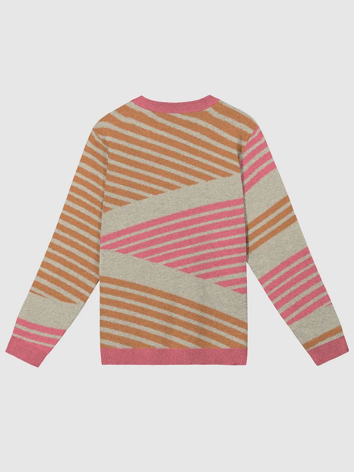 Orange and Pink Wavy Stripes Knitted Sweater product image (2)