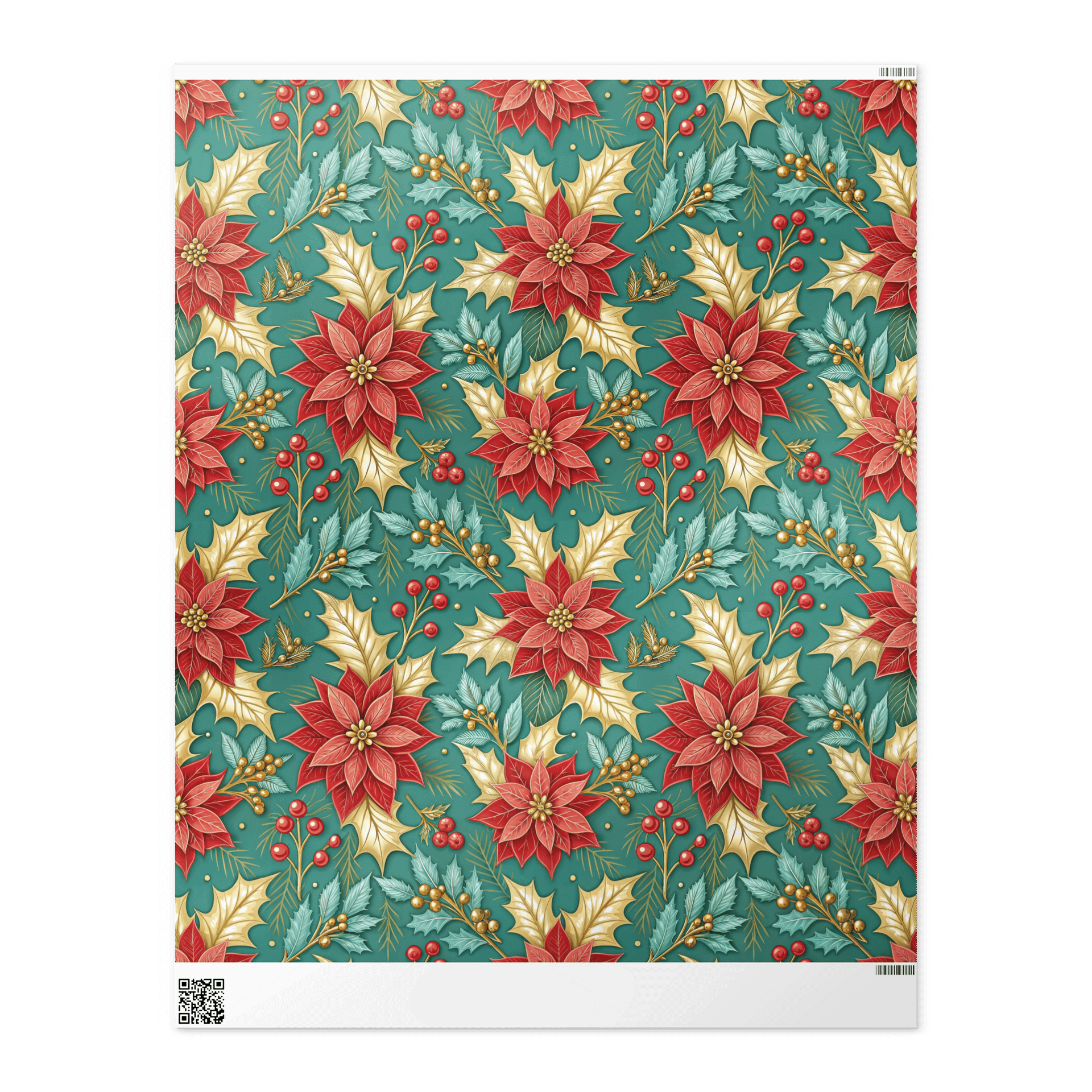 Poinsettia Christmas Wrapping Paper product image (2)