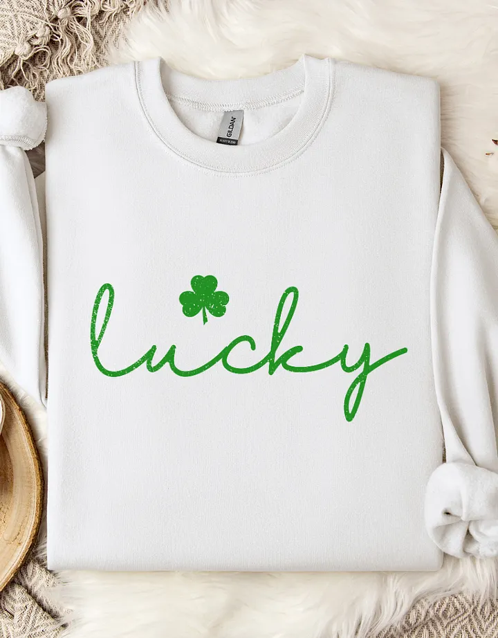 Lucky St Patrick Day Sweatshirt - White product image (2)