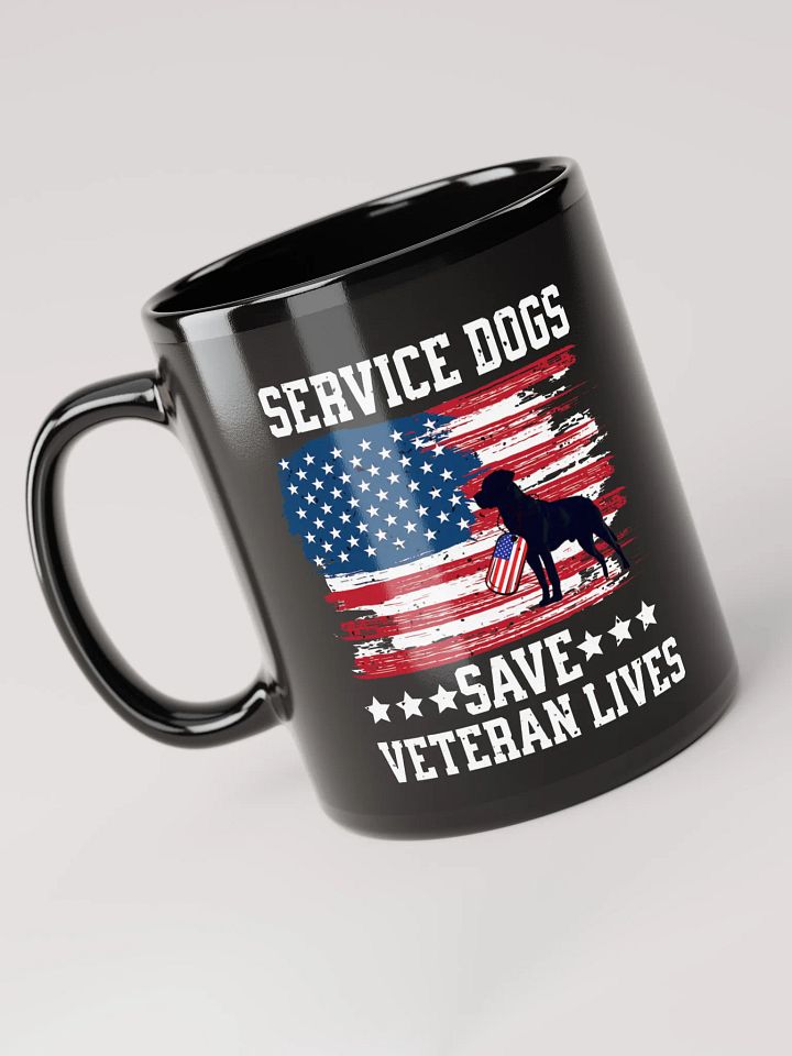 Service Dogs Save Veteran Lives - Black Mug product image (1)