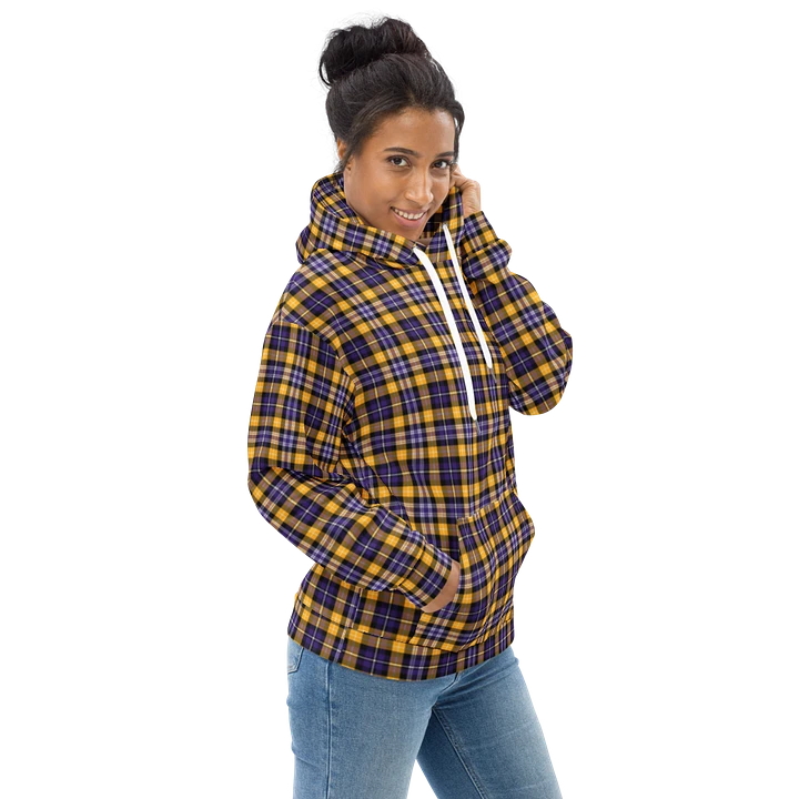 Purple and Yellow Gold Sporty Plaid Hoodie product image (1)