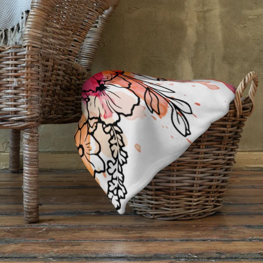 Ink Splatter Floral Bliss Throw Blanket product image (11)