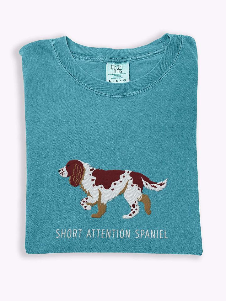 Short Attention Spaniel T-Shirt(Embroidered) of a Springer Spaniel product image (1)