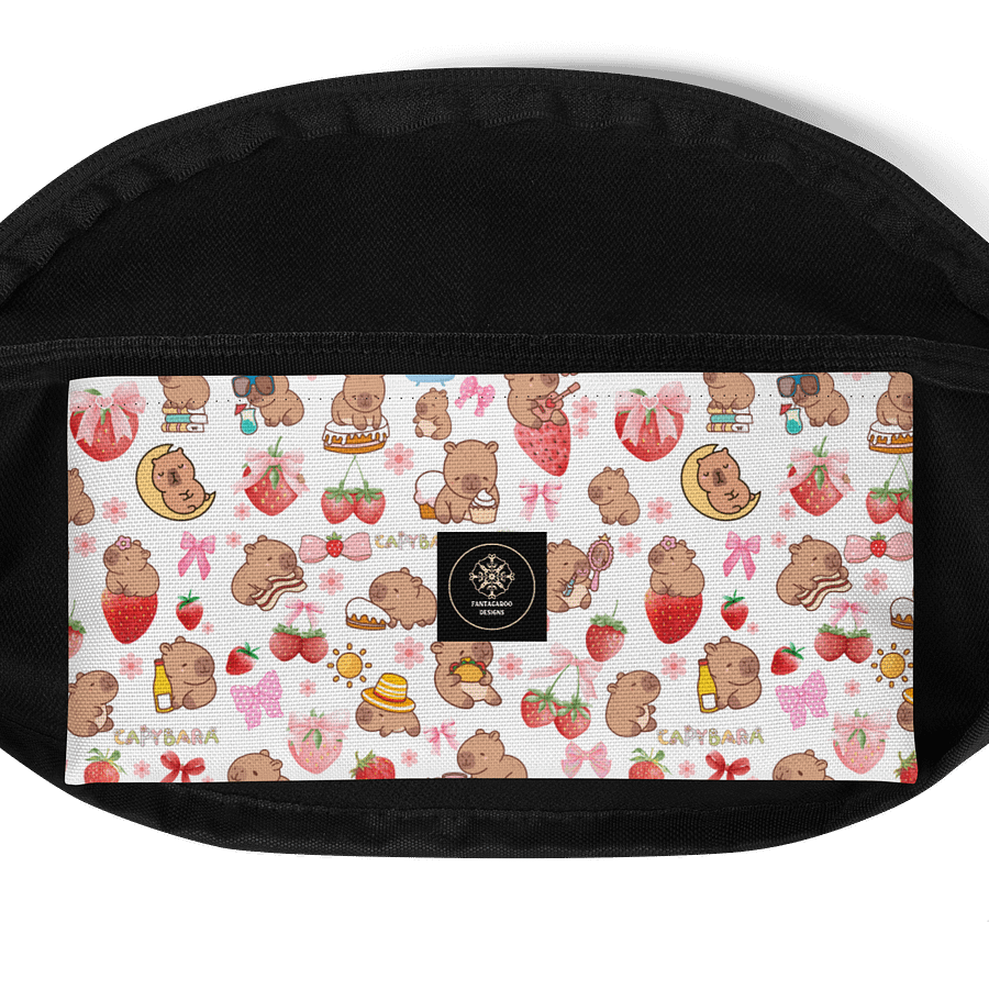 Cute capybaras, strawberries, coquette bows & flowers bag / pack product image (4)