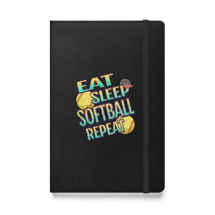 Eat Sleep Softball Repeat Hardcover Journal product image (1)