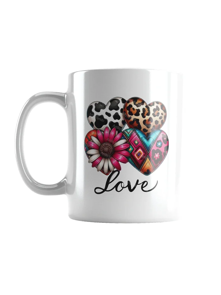 Love Patterned Hearts White Glossy Mug product image (2)