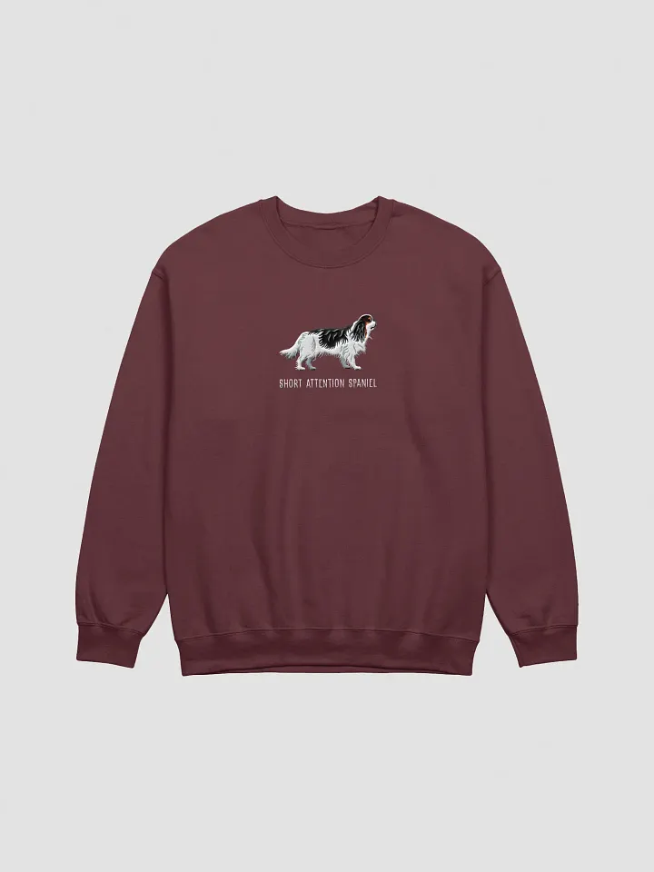 Short Attention Spaniel Sweatshirt (Embroidered) of a King Charles Spaniel(Tricolor) product image (7)