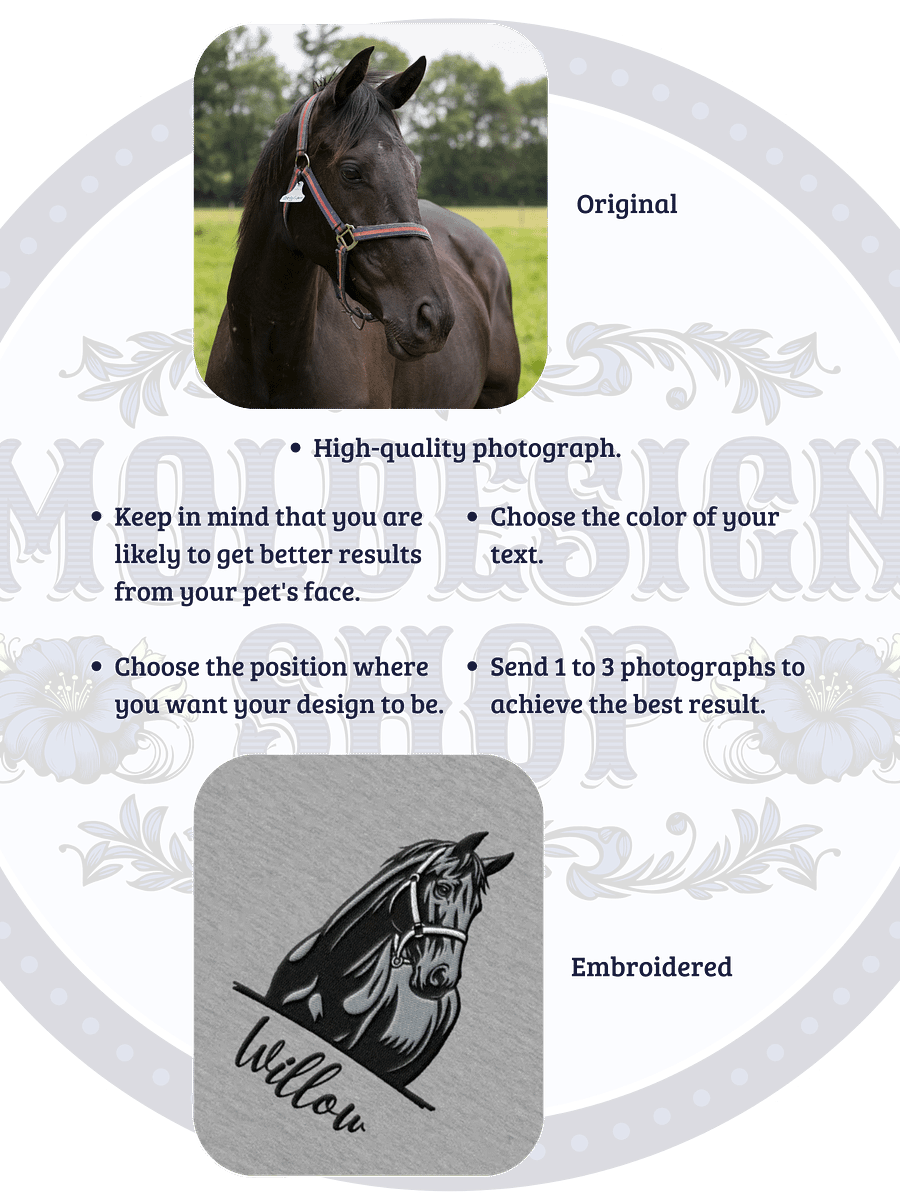 YOUR HORSE! / SWEATSHIRT WITH PERSONALIZED NAME / EMBROIDERED product image (5)