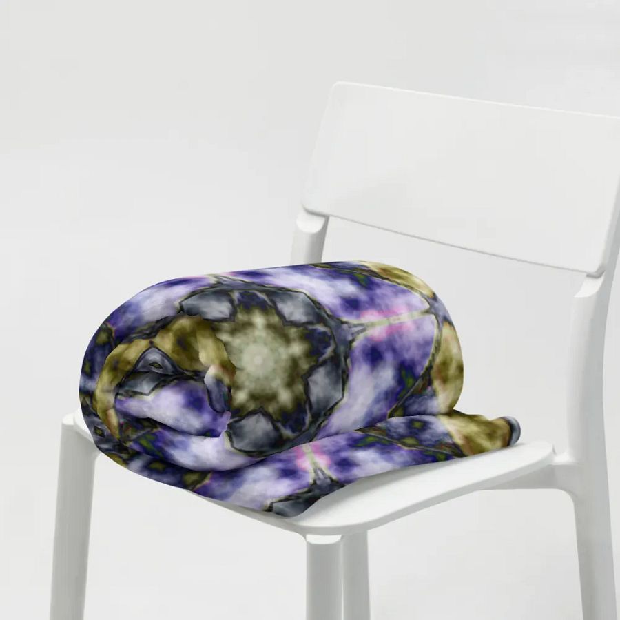 Bohemian 6 Pointed Madala Yellow and Purple/ Throw Blanket by Allcolor product image (6)