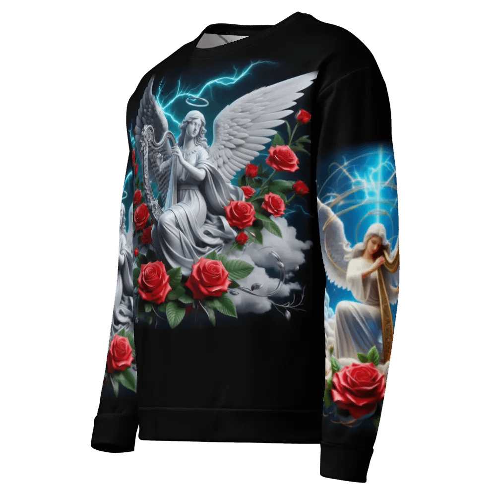 Angels making Music with a Harp - All-Over Unisex Sweatshirt #22 product image (7)