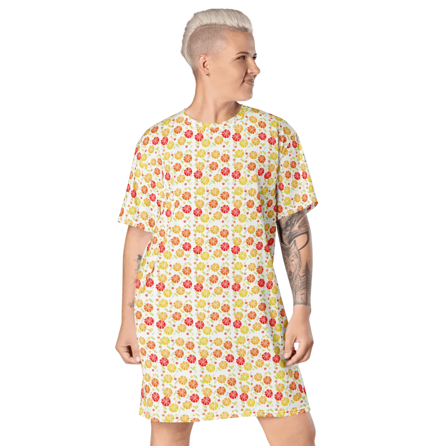Orange Floral T-Shirt Dress product image (7)