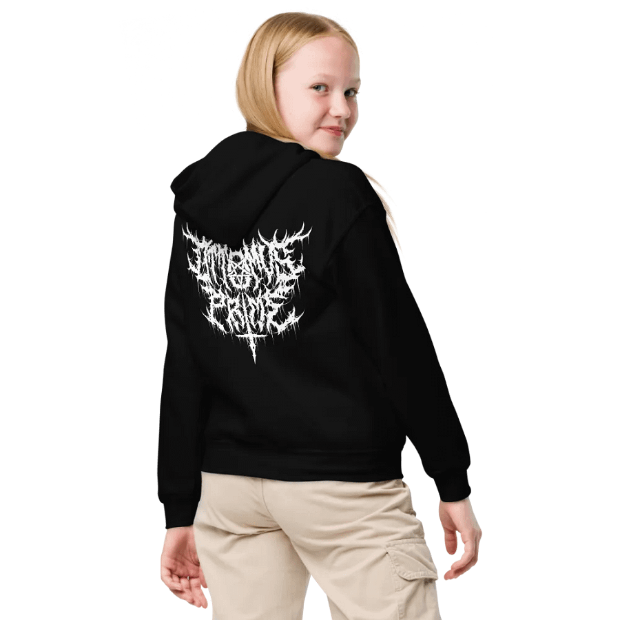 Youth Hoodie - Metal Logo (White) product image (29)
