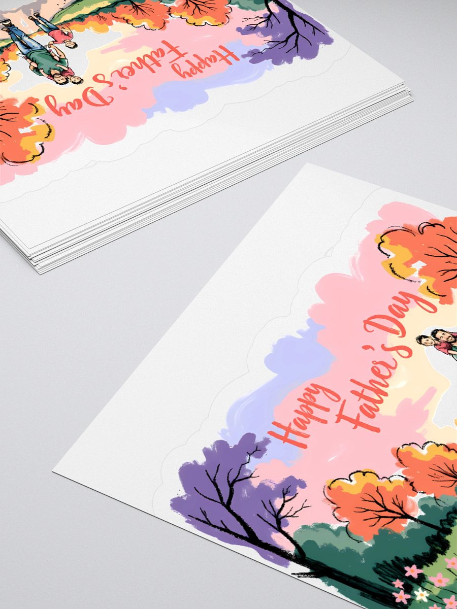 Joyful Father’s Day Walk | Vibrant Family Art Print Sticker product image (11)
