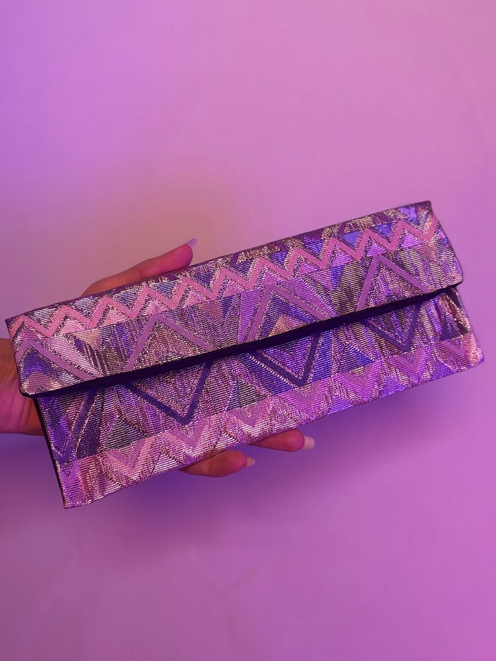 Envelope Clutch (Purple and Pink Metallic Diamonds) product image (1)