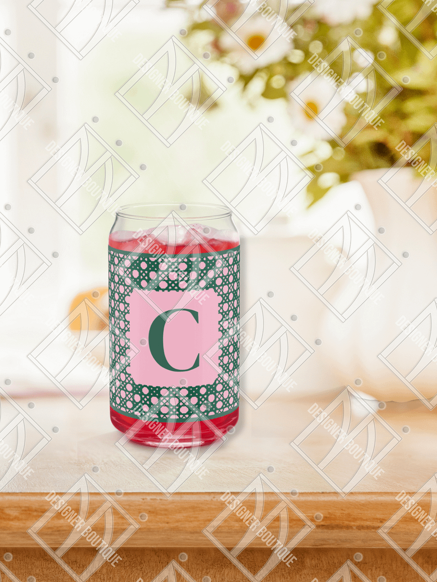 Verdant Garden Monogram C Can-Shaped Glass product image (4)