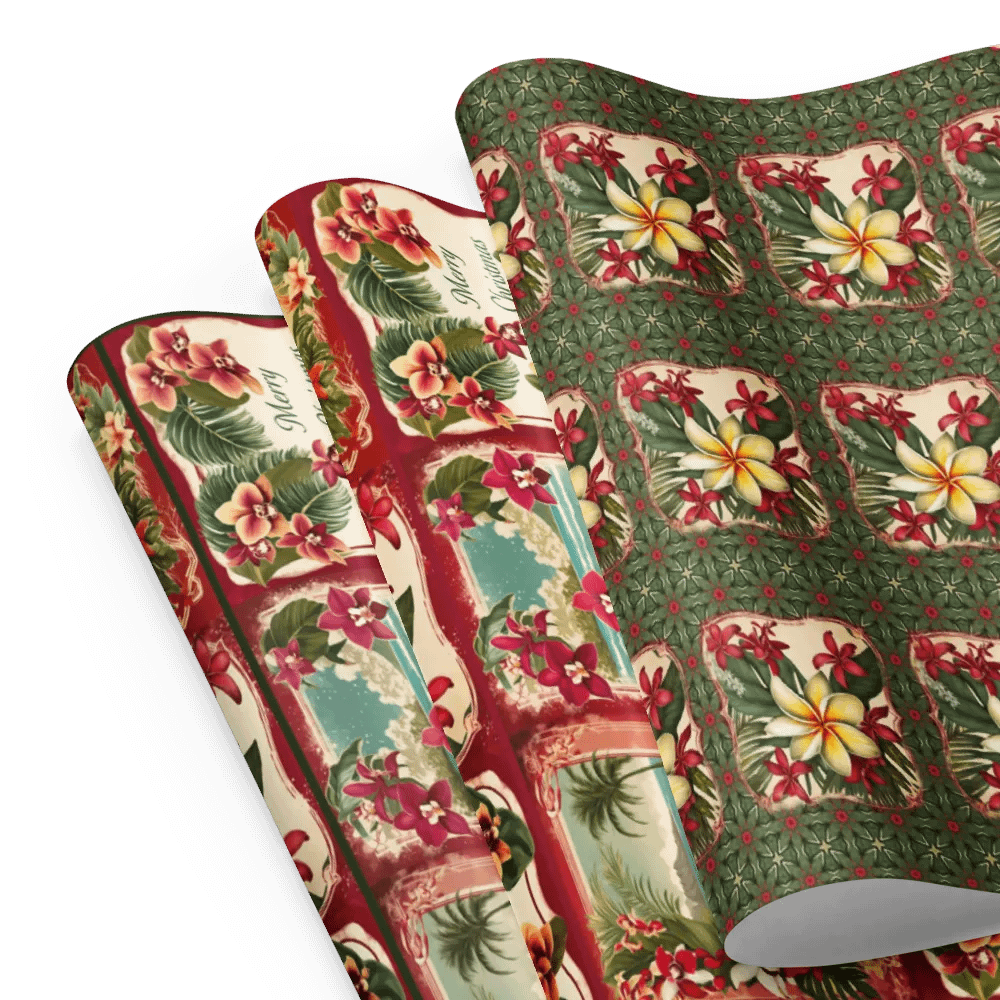 Vintage Tropical Christmas Wrapping Paper product image (5)