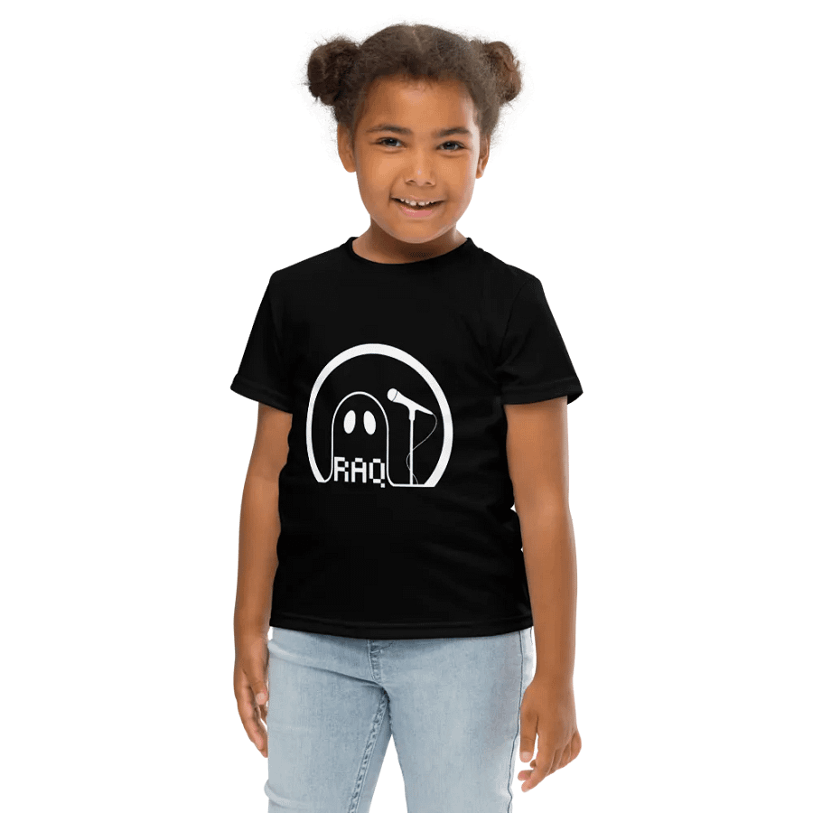 Black with White Raq Logo Youth Tee (2T-7) product image (12)
