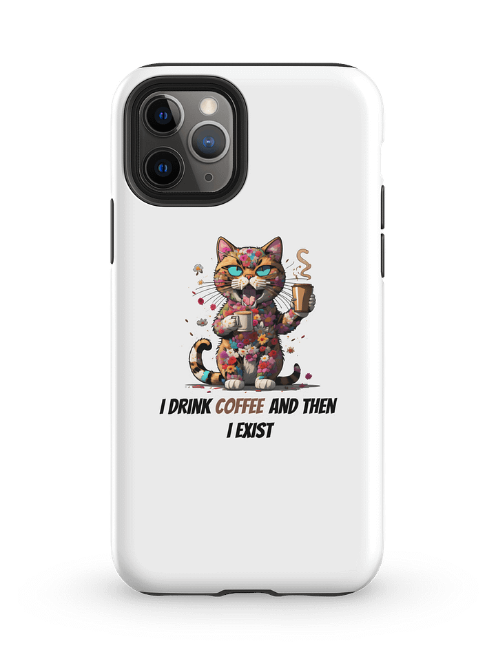 Funny Coffee Cat iPhone Case I Cute Phone Cover for Caffeine Lovers I MAGSAFE COMPATIBLE product image (1)