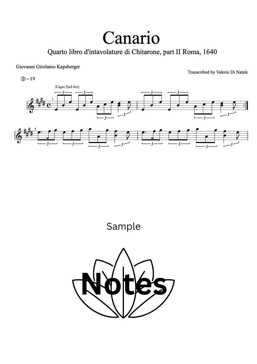 Canario by Kapsberger - Guitar score product image (4)
