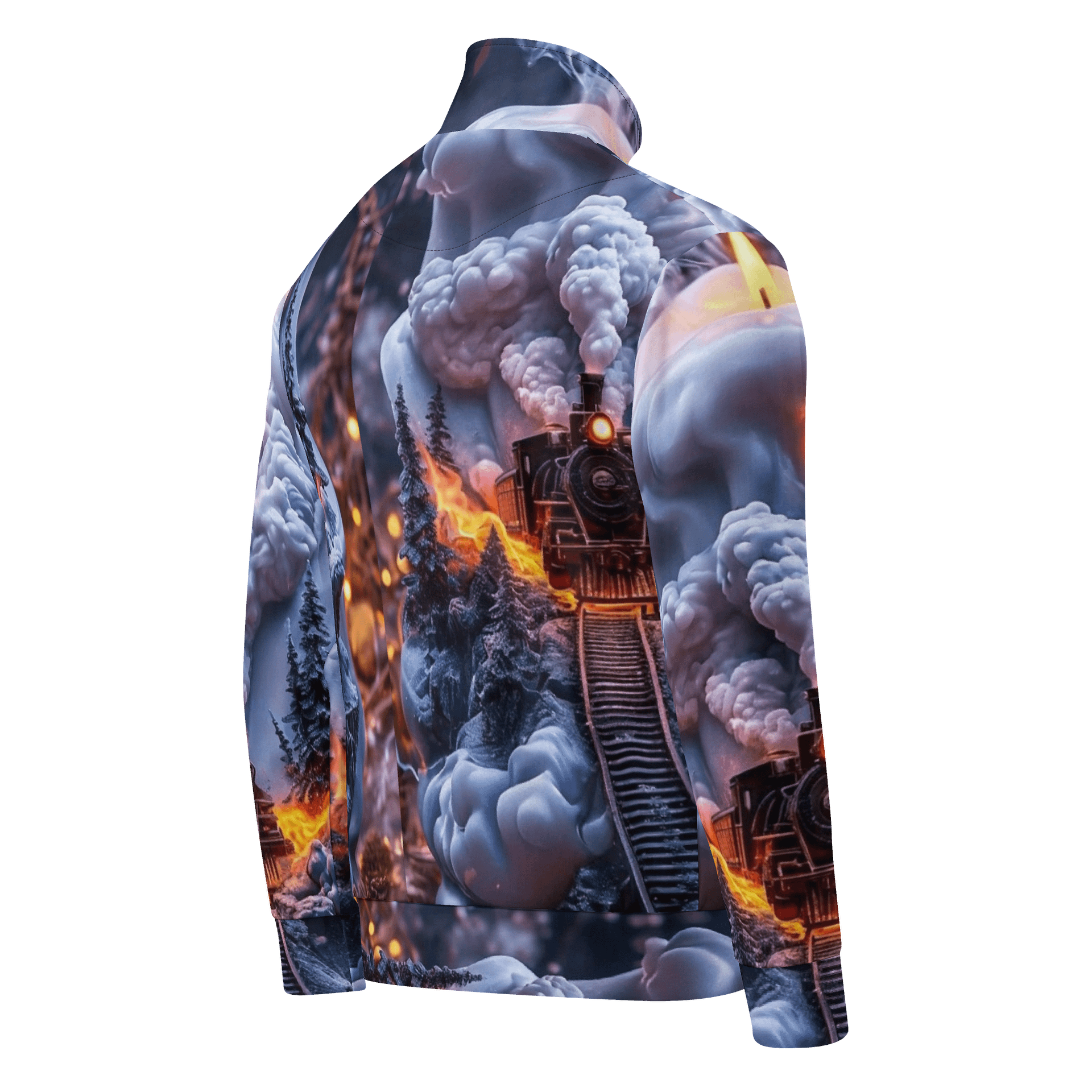 Steam Train Fantasy Landscape Style Unisex Track Jacket product image (2)