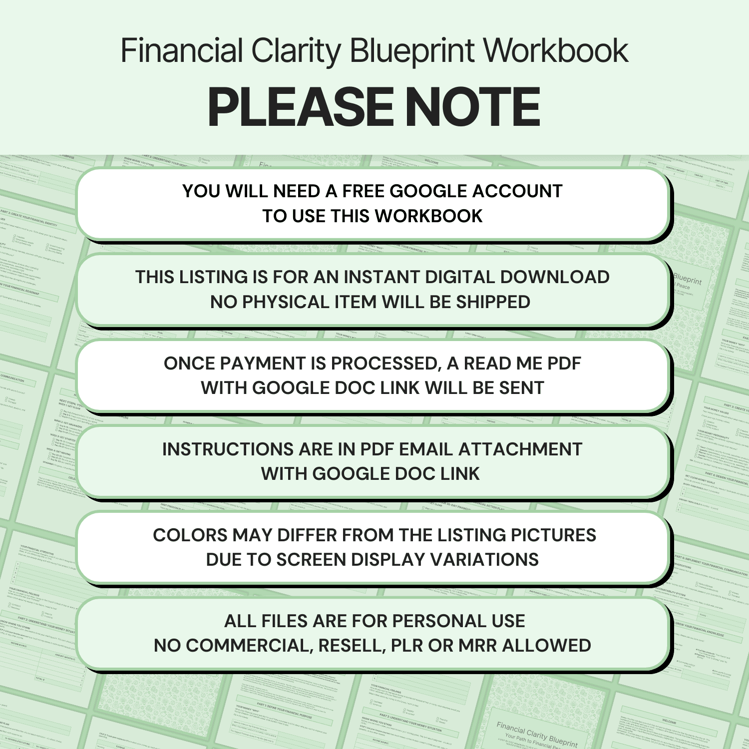 Financial Clarity Blueprint - Google Docs product image (9)