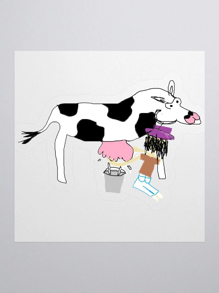 Mutated Cow with Farmer Sticker product image (1)