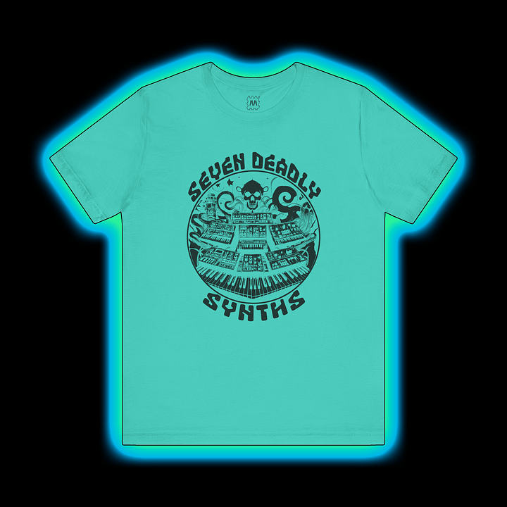 Seven Deadly Synths - Synthesizer Collector T-Shirt (BLACK PRINT) product image (1)
