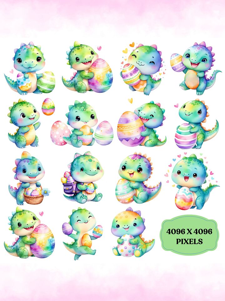45+ Easter Egg Dinosaur Clipart Bundle product image (2)