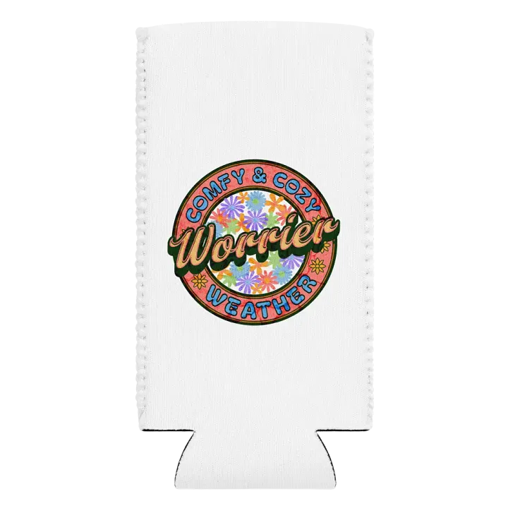 Worrier Comfy And Cozy Weather Retro Floral Coozie Can Cooler product image (2)