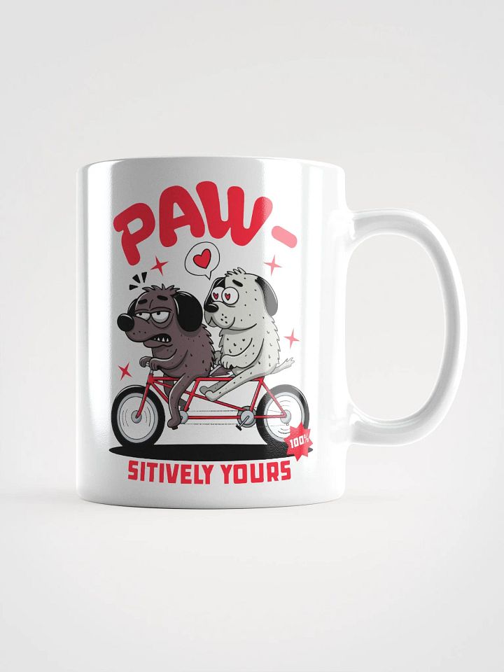 Paw-sitively Yours - Mug Cute Dog Tandem Bike Design product image (1)