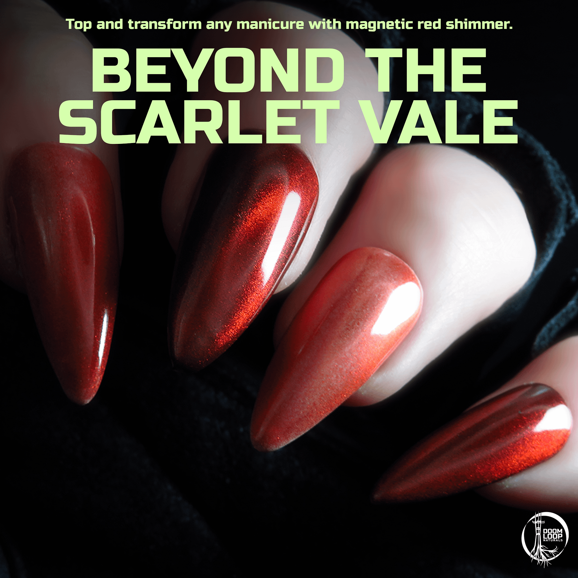 BEYOND THE SCARLET VALE - Red Shimmer Magnetic Topper Nail Polish product image (1)