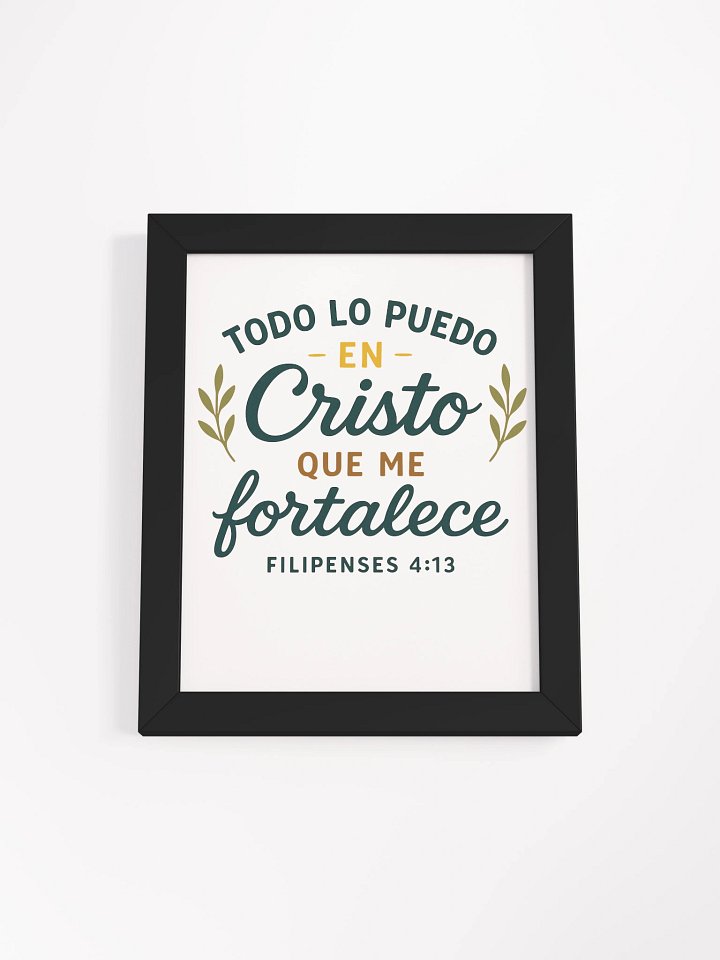 Framed Christian Poster – “Todo lo puedo en Cristo” – Spanish Bible Verse product image (1)