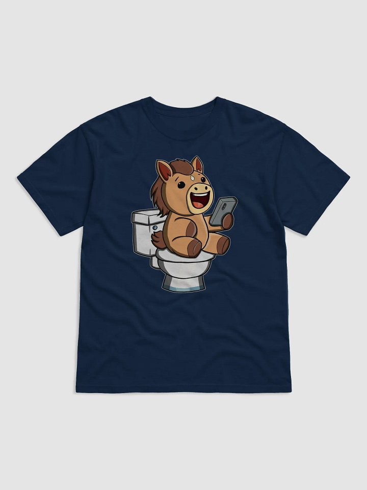 Doomscrolling on the Throne | Funny Horse Toilet Meme T-Shirt product image (1)