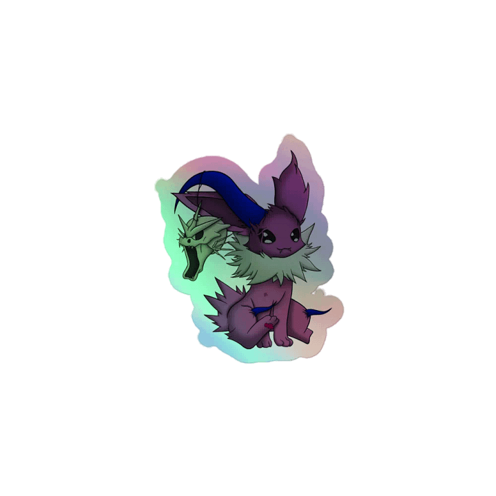 Enchanting Shy Purple Creature Holographic Sticker product image (1)