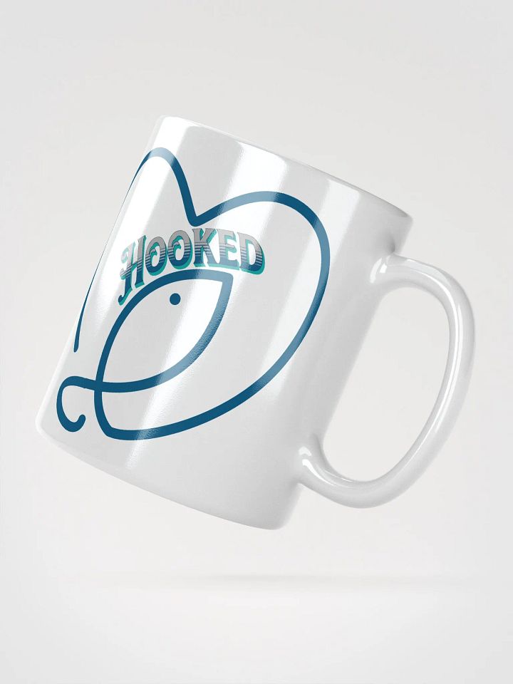 Hooked On Love Ceramic Mug, Heartfelt Connection Mug, Heart & Fish Coffee Cup, Romantic Love Gift, Valentine's Day Gift, Anniversary Present, Fisherman's Birthday Gift product image (2)