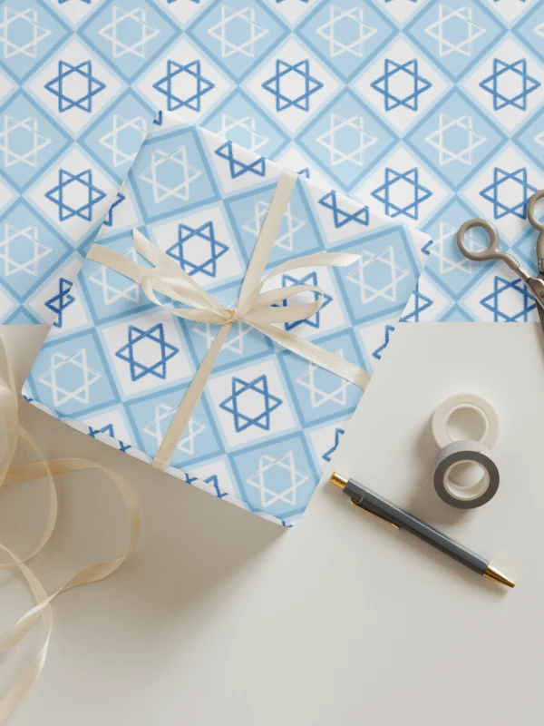 Star of David Wrapping Paper Sheets (Blue) product image (1)