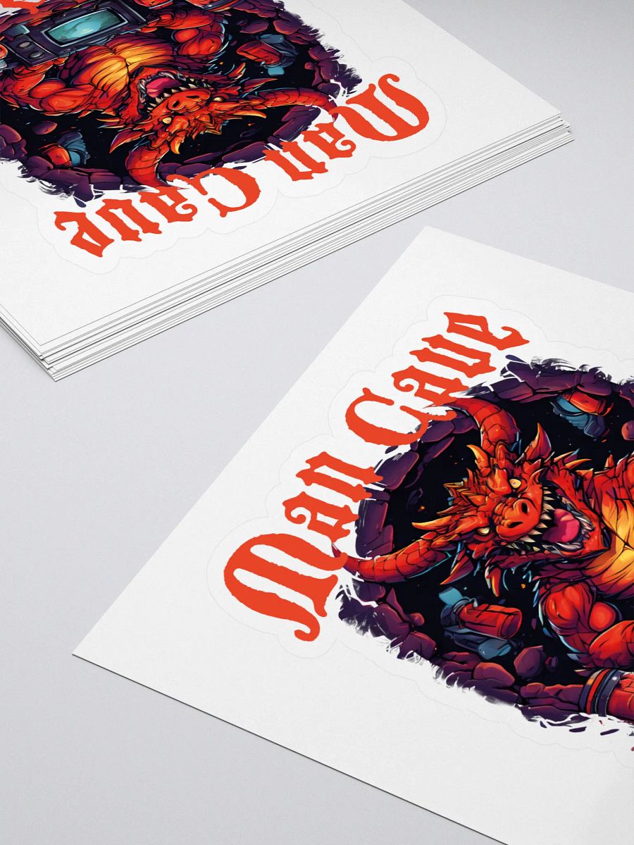 Man Cave Resident - Cool Scary Red Dragon Kiss Cut Stickers for Men and Man Caves product image (4)