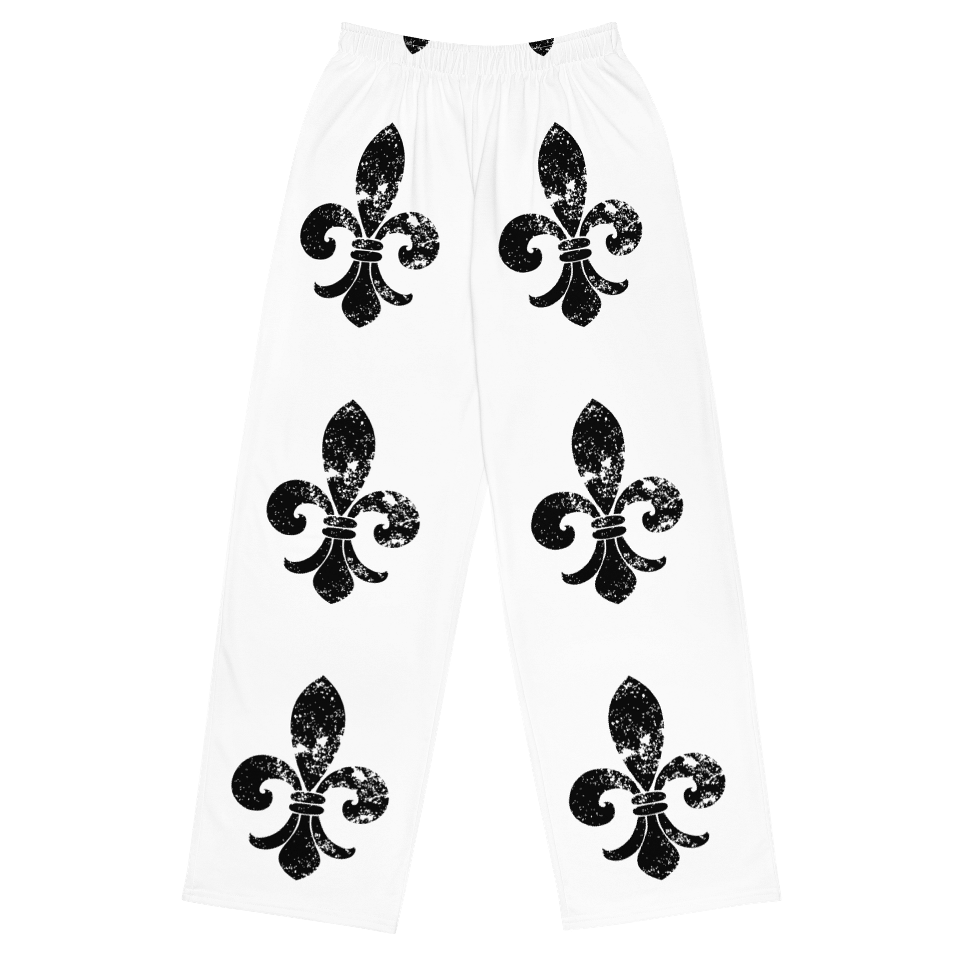 Distressed Fleur-de-lis Unisex Wide-Leg Pants product image (1)