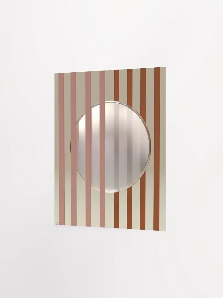 Minimalist 3D Digital Art | Pink and Brown Lines White Circle on Nude Background product image (1)