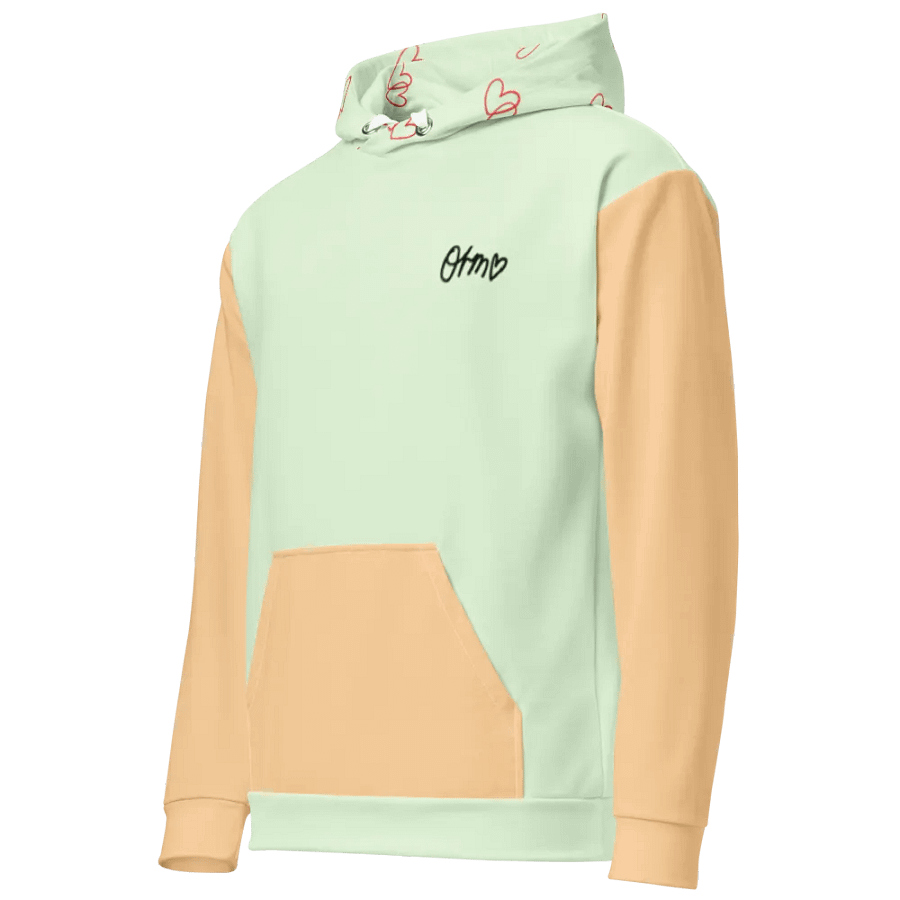 Orm Kornnaphat Heart Design Unisex Hoodie (Green and Brown) product image (3)
