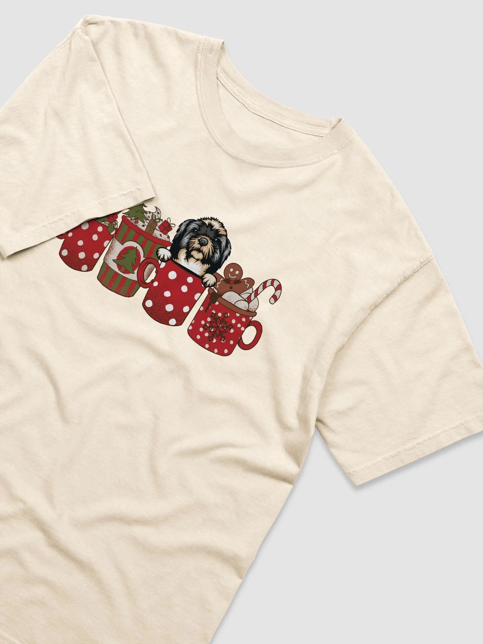 Cute Shih Tzu(2) in a Christmas Cup T-Shirt | Funny Christmas Pup in a Cup product image (16)